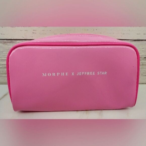 Morphe x Jeffrey Star Makeup Bag Cosmetic Case Patent Barbie Pink New - Picture 1 of 10